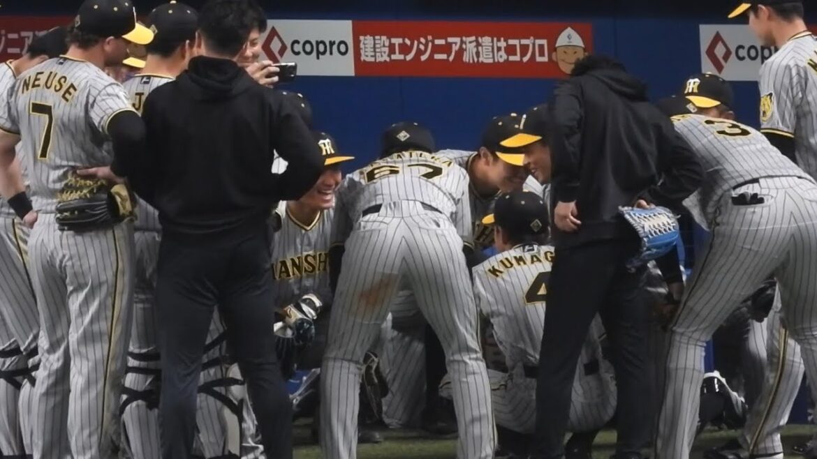 【恒例の声出しやり直し】「海さんもう一回！」植田の声出しにニヤニヤが止まらなくなってしまった森下とサトテル【中日 vs 阪神】2024.3.15