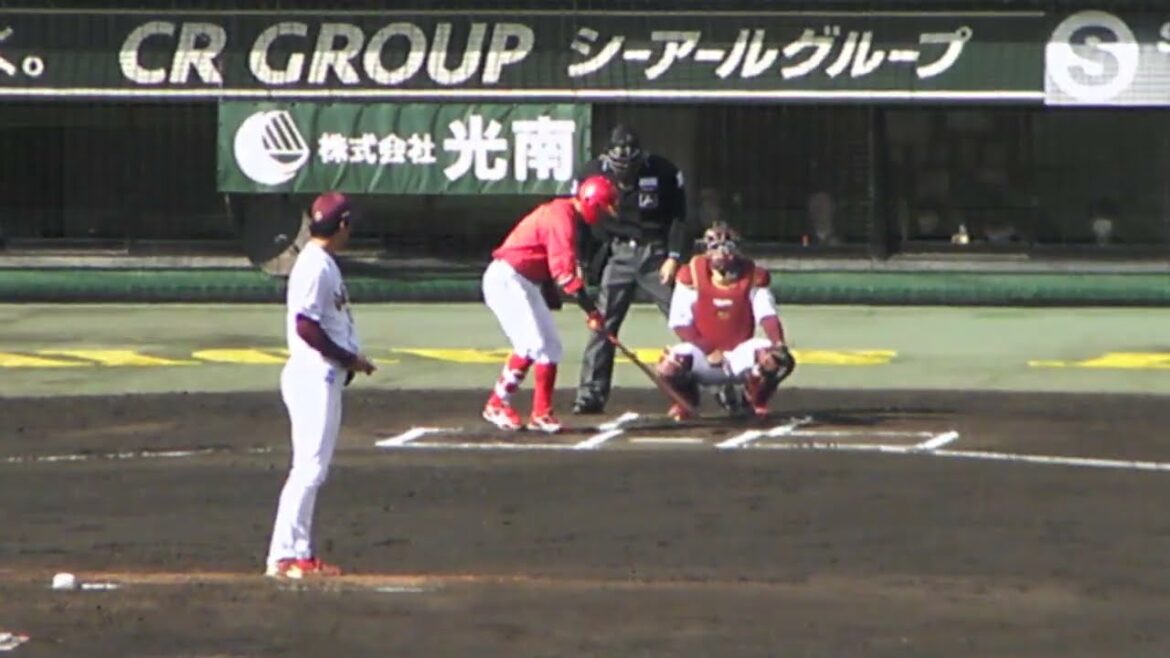 【2024 オープン戦】広島カープ 韮澤 雄也のバッティングフォーム_2024030202