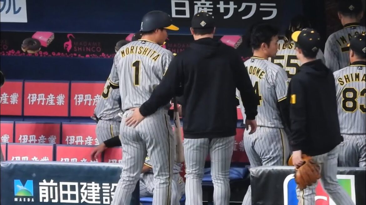 逆転満塁弾を期待も…凡打して落ち込む森下をそっと気遣う大山悠輔 2024.3.24