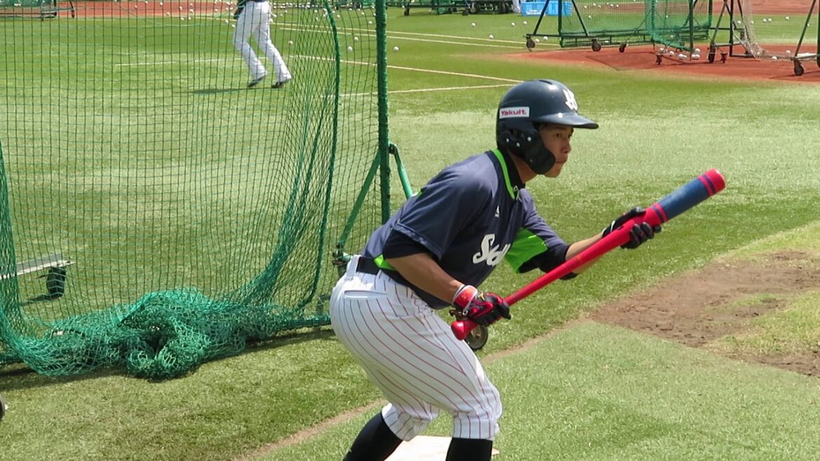 【2019.4.23東京ヤクルトスワローズ】 #31山崎晃大朗 のバント練習