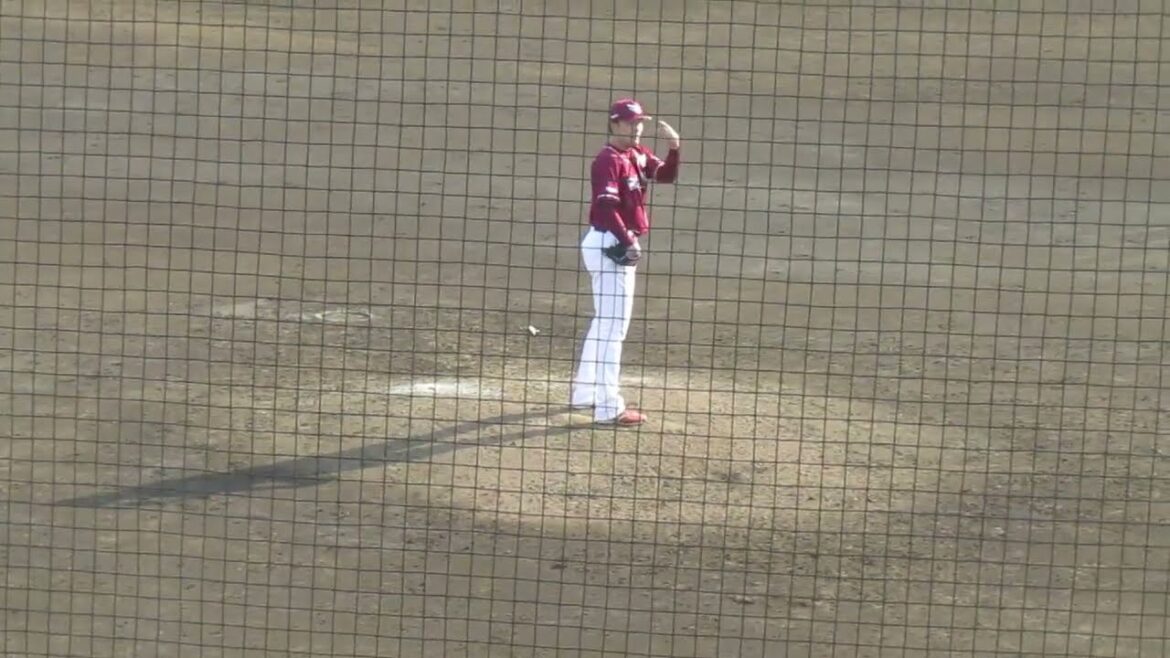 楽天 弓削隼人ピッチングフォーム［ 読売ジャイアンツ対 東北楽天ゴールデンイーグルス 2024年3月16日］