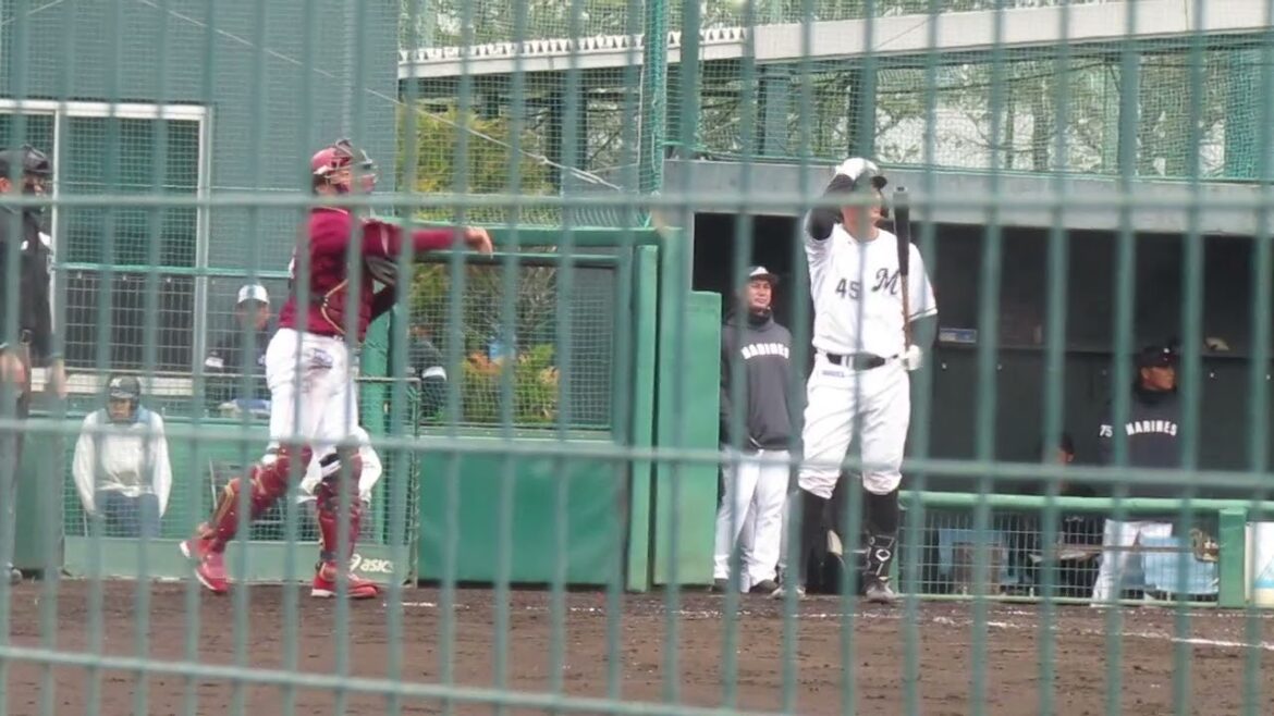 【マリーンズ】植田 将太の打撃フォーム2024年3月5日 春季教育リーグロッテ浦和球場 千葉ロッテ対 楽天イーグルス