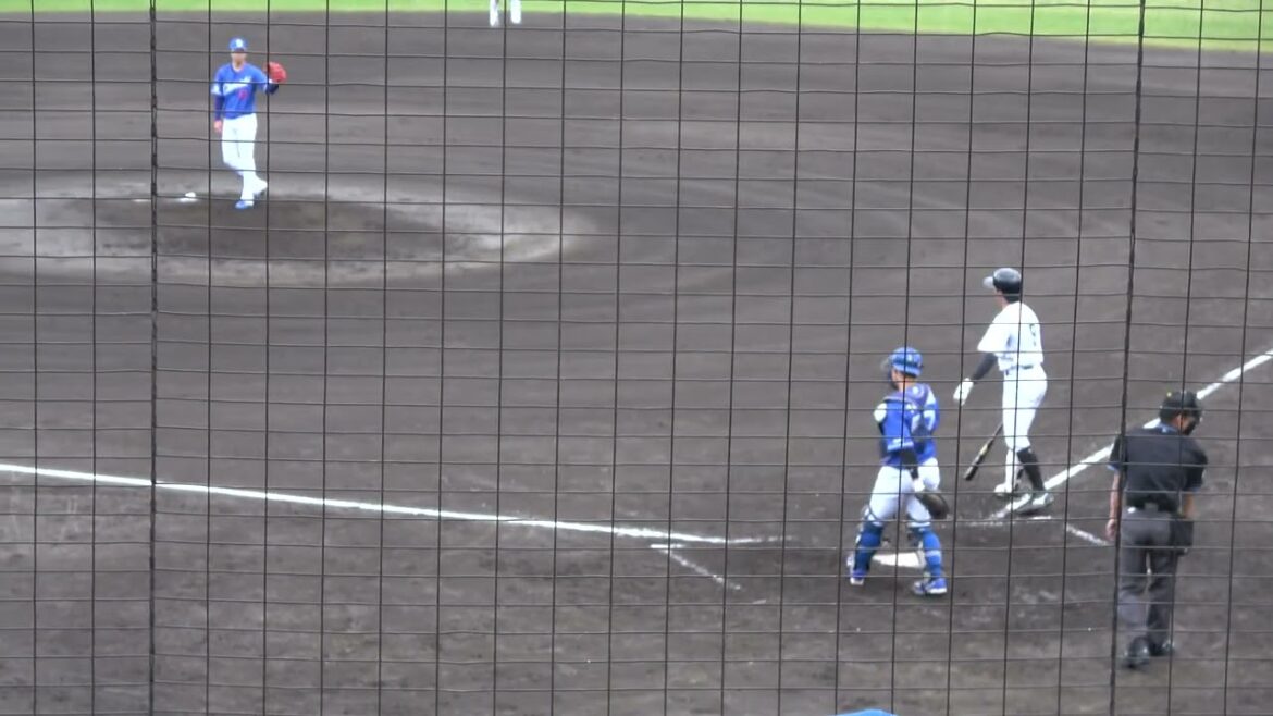 くふうハヤテベンチャーズ 富山太樹選手 第1打席 空振り三振 2024/3/27 ちゅーるスタジアム VS 中日ドラゴンズ 高橋宏斗投手