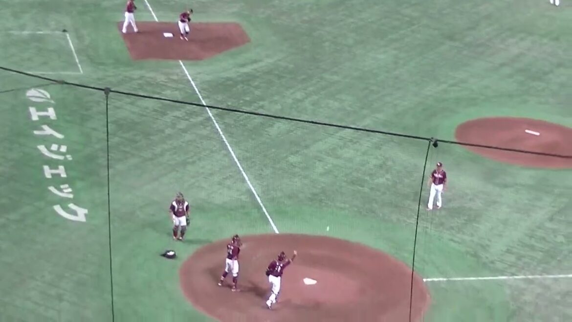 【楽天】太田光 田中貴也 石原彪のノック中の送球＜読売ジャイアンツ対 楽天イーグルス 2024年3月22日 試合前＞