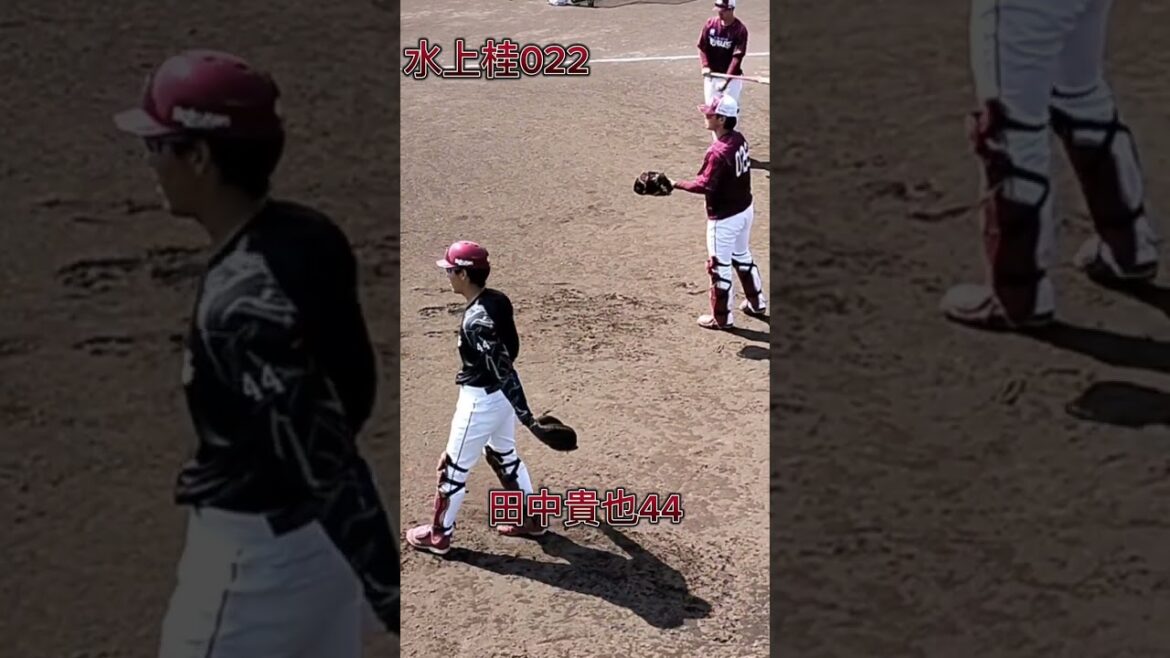 【EAGLES】 #田中貴也 44と #水上桂 022のキャッチボール #楽天ゴールデンイーグルス #shorts #プロ野球
