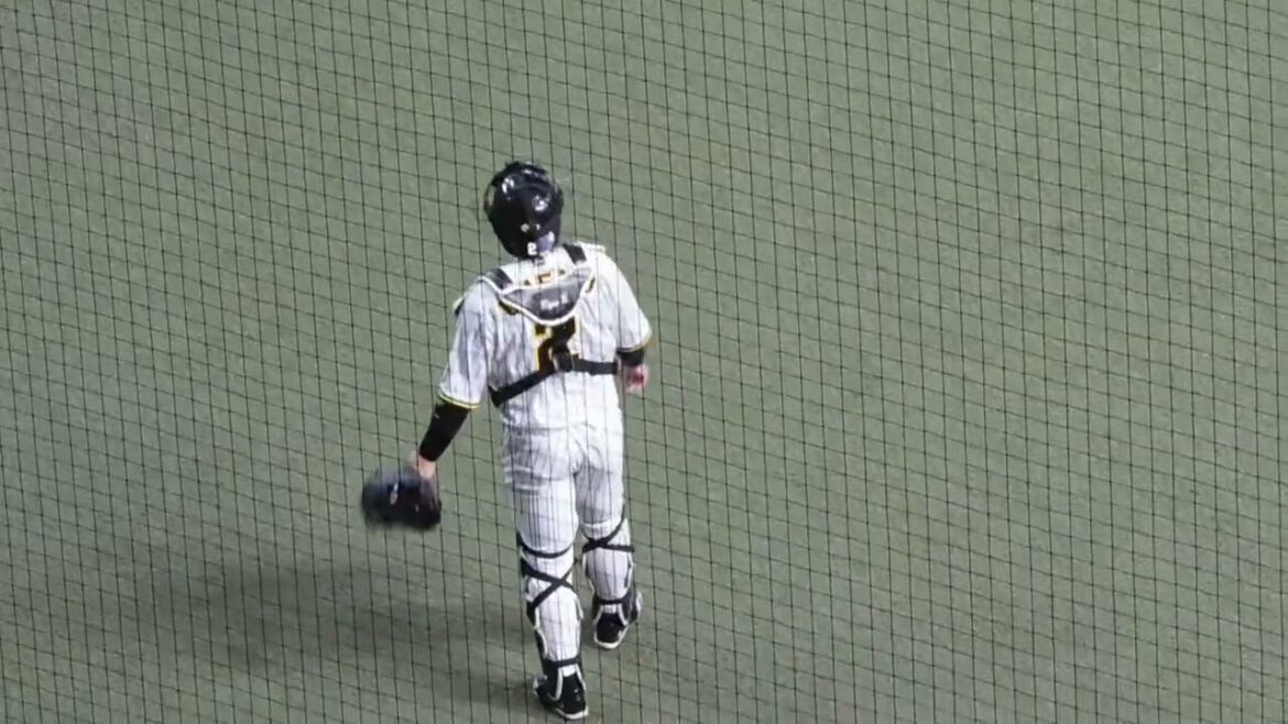 梅野隆太郎 怪我から復帰 大歓声でポジションへ