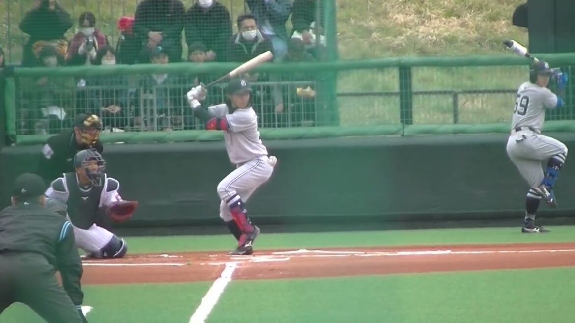 中田歩夢 石川雅規のインコースの球に手が出ず三振（ ヤクルトスワローズ対 読売ジャイアンツ2024年3月28日）