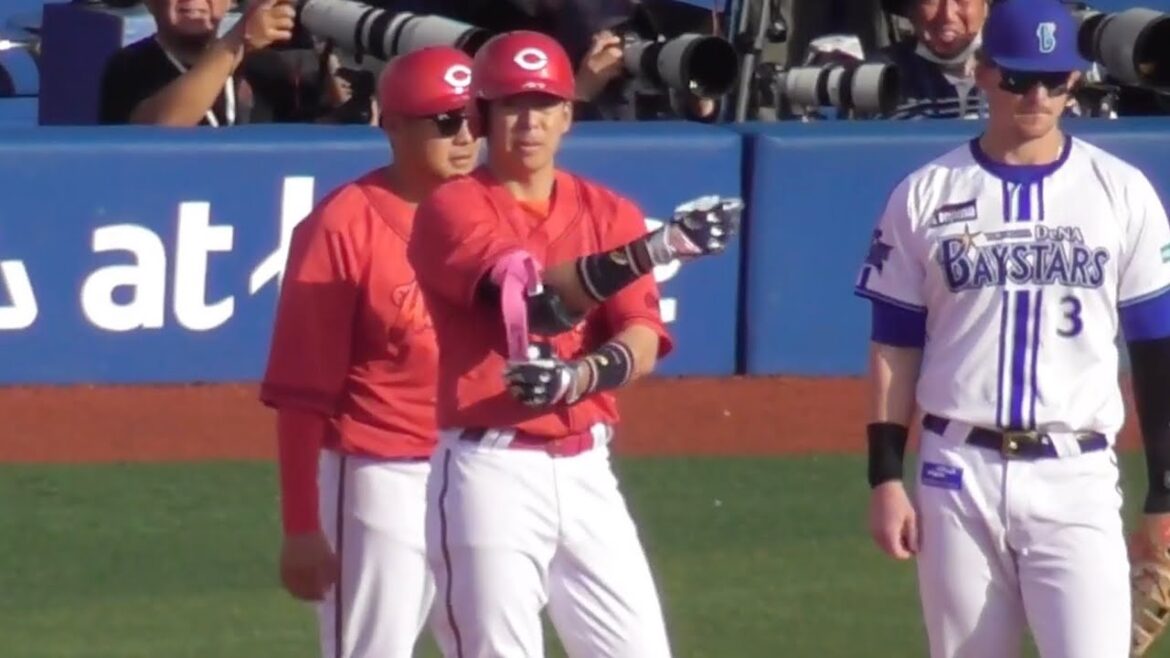 7回、野間峻祥が待望のヒット放つ！平良拳太郎のノーノー阻止、カープファン大歓喜！2024年3月30日