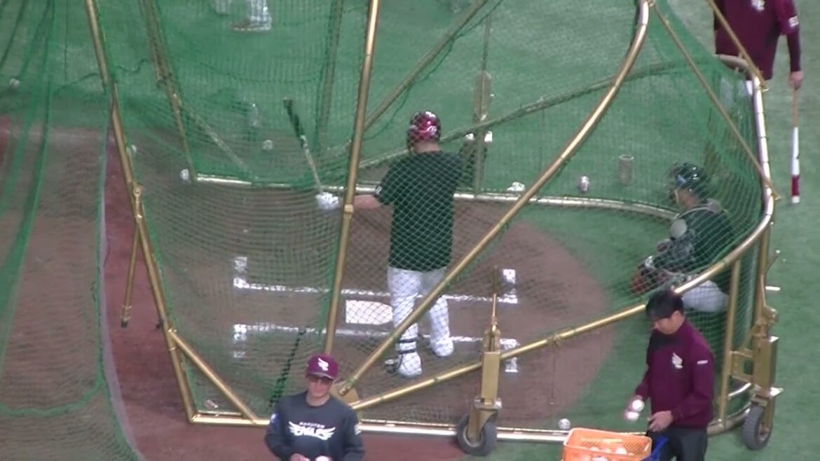 【イーグルス】石原彪のフリーバッティング  東京ドーム2024年3月23日 読売ジャイアンツ対 楽天ゴールデンイーグルス 試合前