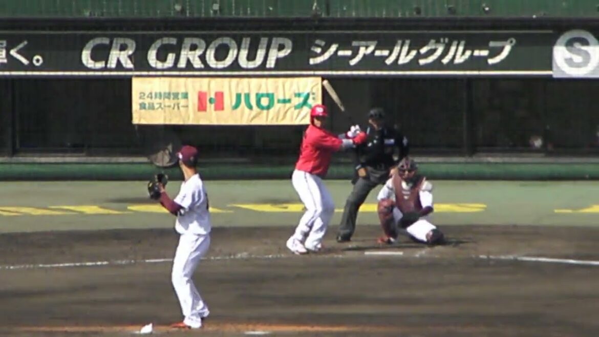 【2024 オープン戦】広島カープ 坂倉 将吾のバッティングフォーム_2024030302