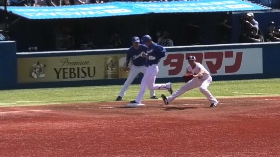 -2024.03.31-【NPB】１回表 上林誠知 ドラ移籍後初打席はファースト内野安打!! 中日ドラゴンズ（vs東京ヤクルト）