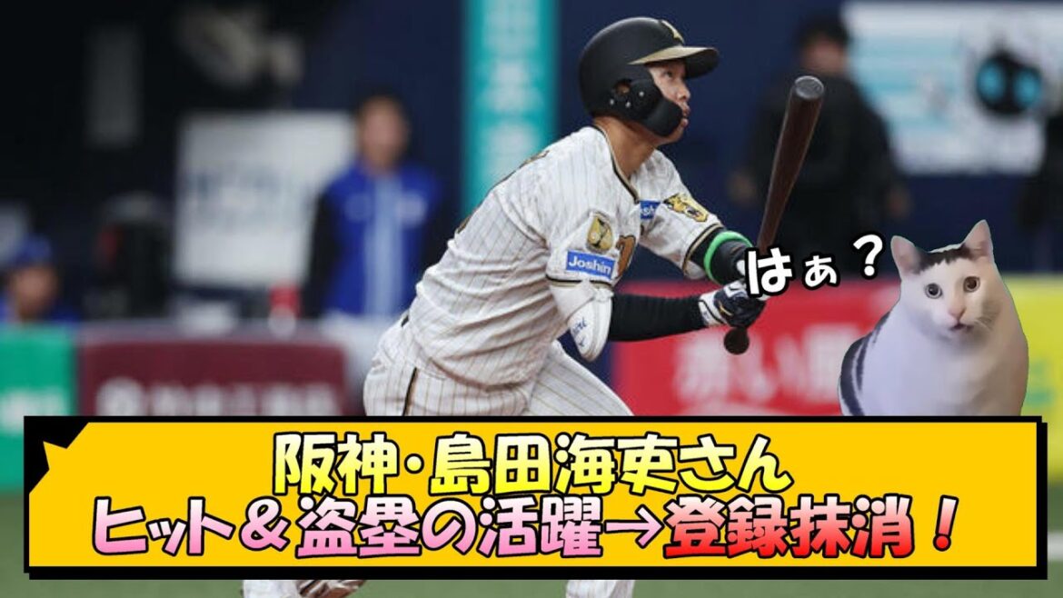 【阪神】島田海吏さん ヒット＆盗塁の活躍→登録抹消！【なんJ 反応 まとめ】