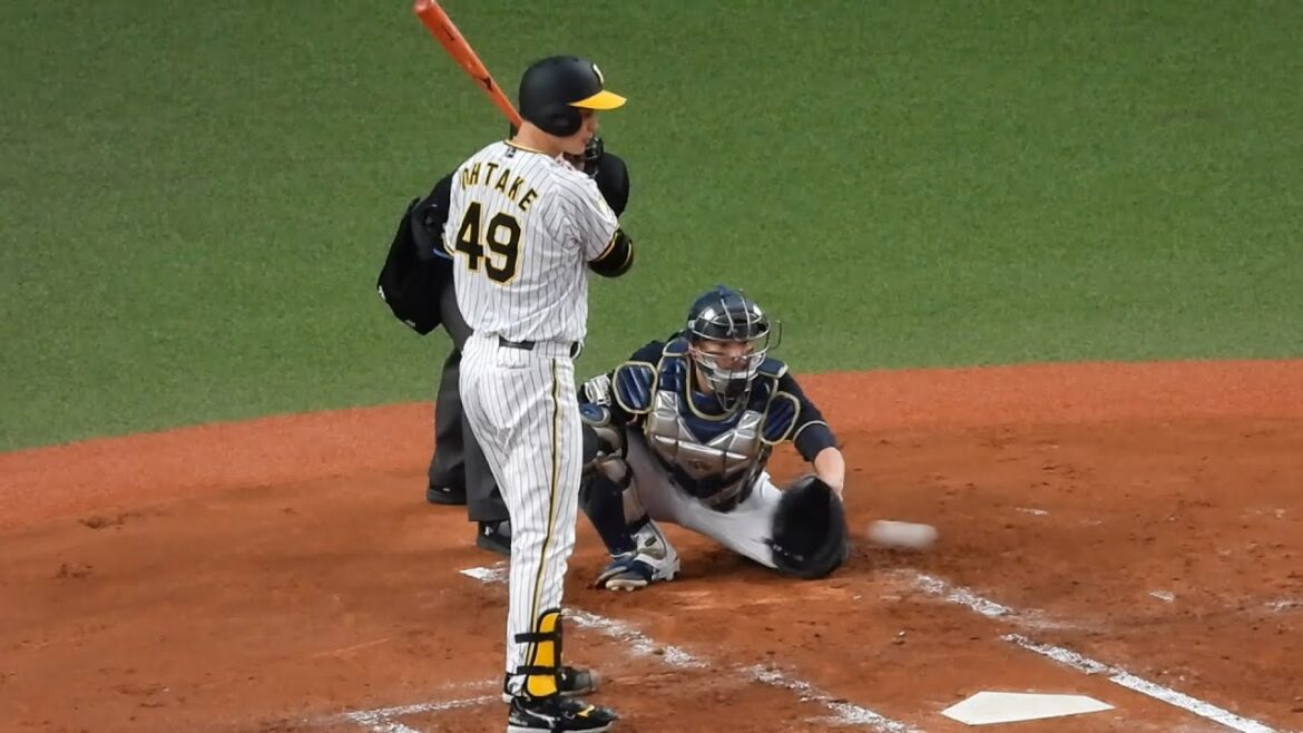 【1ミリも打つ気なし】投球が来ても全く動かない地蔵打法を見せるなど立ってるだけ四球をゲットした大竹耕太郎さん。ベンチの岡田監督も苦笑い【オリックス vs 阪神】2024.3.23