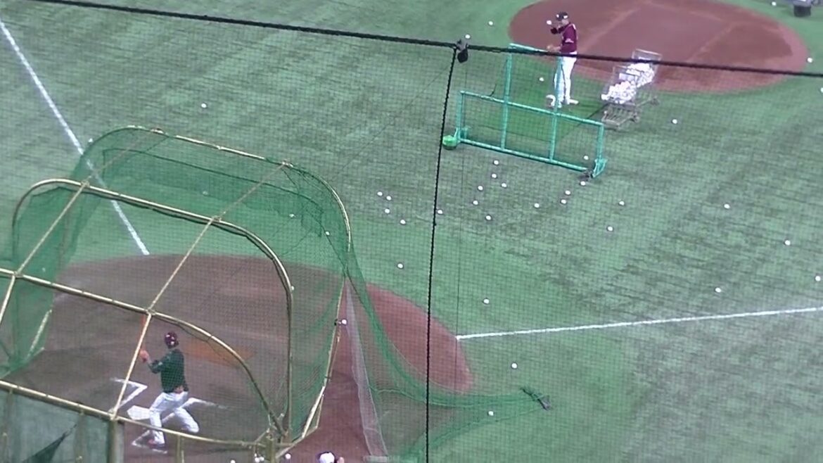 【楽天】渡邊佳明のフリーバッティング＜読売ジャイアンツ対 楽天イーグルス 2024年3月22日 試合前＞