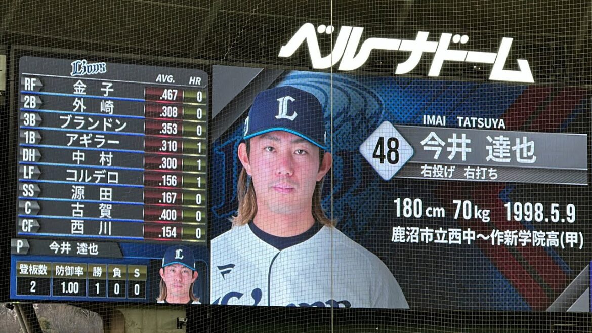 8年目今井達也 初の開幕投手！ライオンズ試合前スタメン発表【西武vsヤクルト】2024/3/22