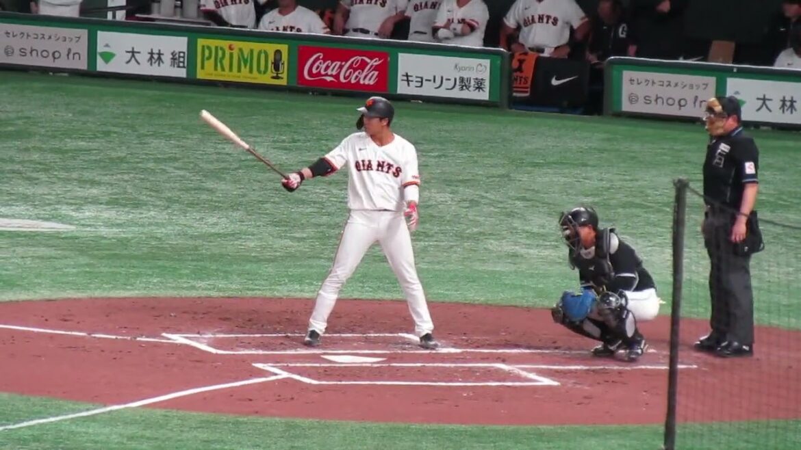 【ジャイアンツ】中山礼都のバッティングフォーム　2024年3月19日 読売ジャイアンツ対 千葉ロッテマリーンズ