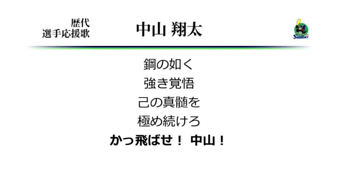 東京ヤクルトスワローズ 中山翔太 応援歌 [MIDI]