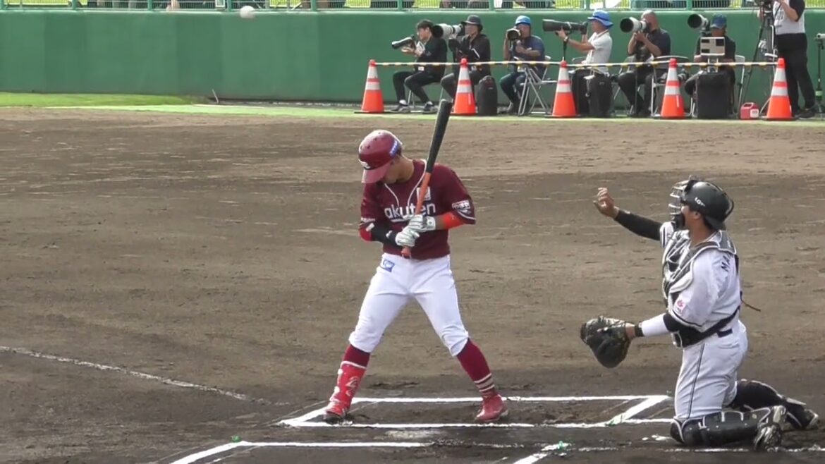 2024年2月 春季キャンプ練習試合 千葉ロッテー東北楽天 鈴木 大地 選手の第3打席