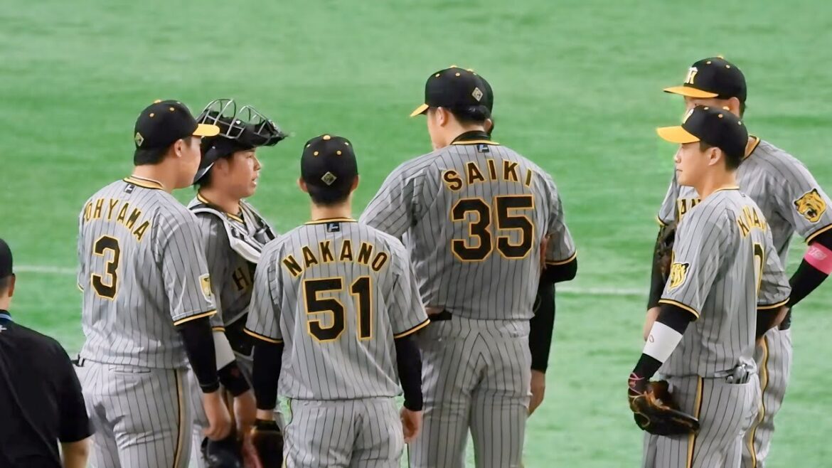 【頼れる扇の要】再三ピンチの才木に声をかけて盛り立てる梅野隆太郎。ピンチを凌いでベンチでグータッチ 2024.3.31