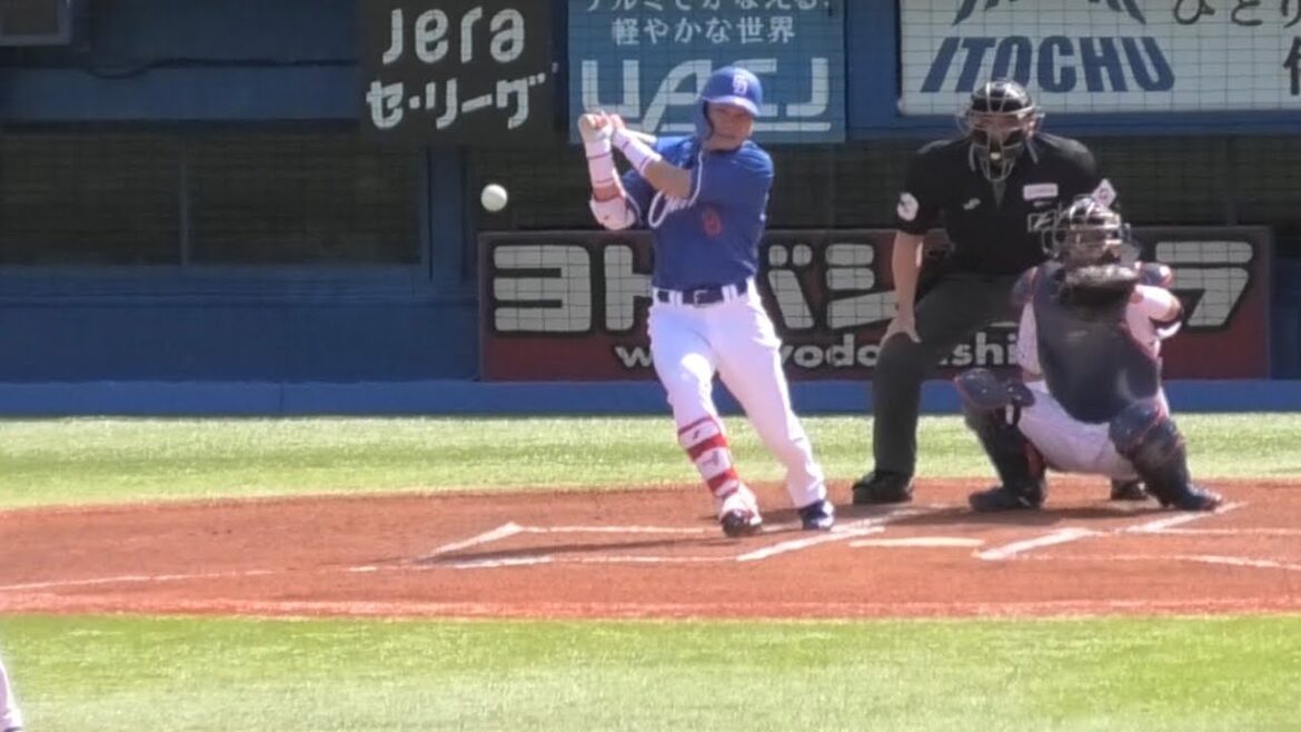 -2024.03.30-【NPB】１回表 大島洋平 今季初スタメン初打席の初球をとらえ内野安打で出塁 中日ドラゴンズ（vs東京ヤクルト）