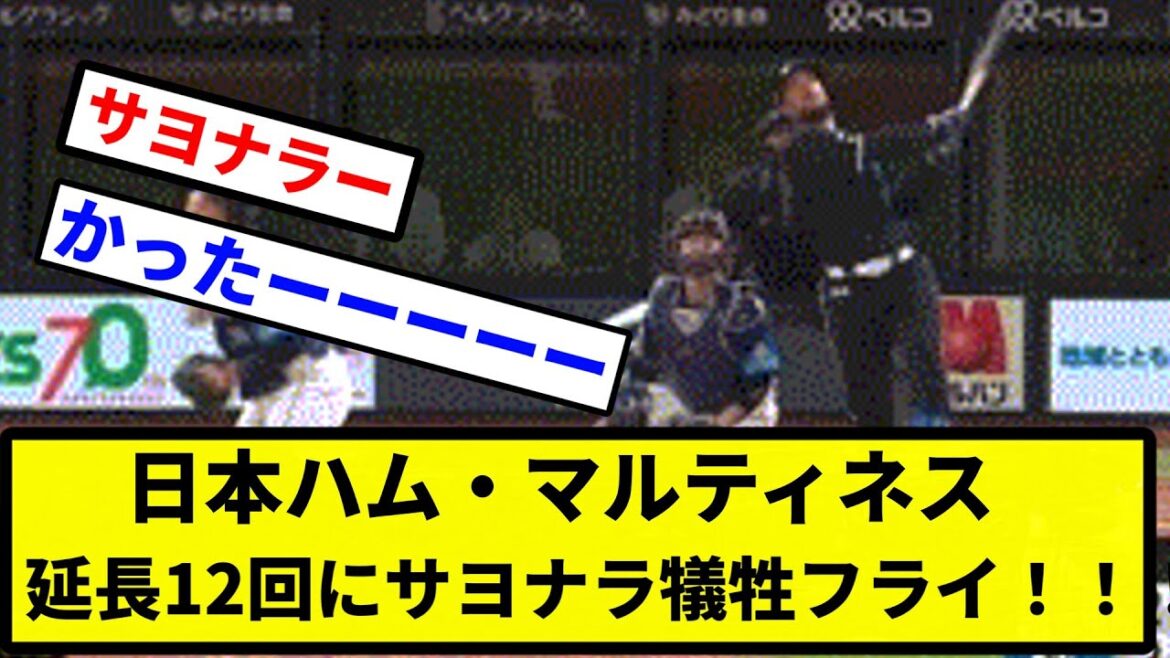 【きたああああ！！】日本ハム・マルティネス、延長１２回にサヨナラ犠牲フライ！！！【プロ野球反応集】【2chスレ】【1分動画】【5chスレ】