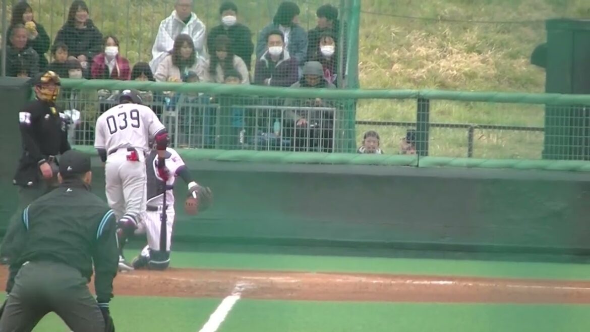 立岡宗一郎フォアボールを選び出塁（ ヤクルトスワローズ対 読売ジャイアンツ2024年3月28日）