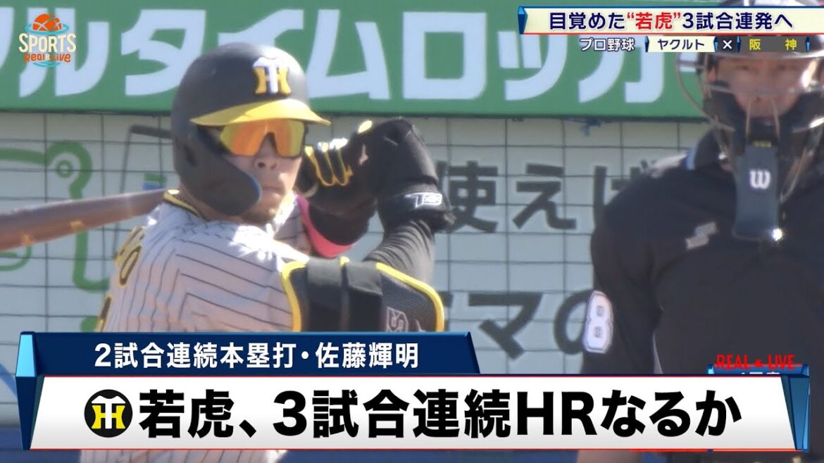 2試合連続HRの若虎・佐藤輝明！3試合連続なるか？｜プロ野球 ヤクルト 対 阪神｜2024年4月7日