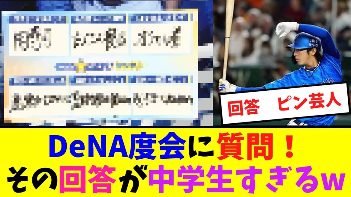 DeNA度会に質問！その回答が中学生すぎるw【ネット反応集】