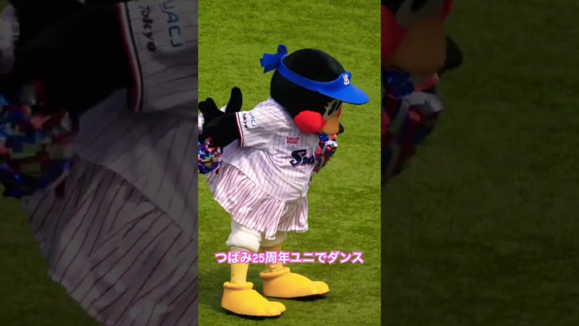 つばみ　25周年ユニでキレキレダンス！ #swallows #プロ野球 #つばみ #つばみちゃん