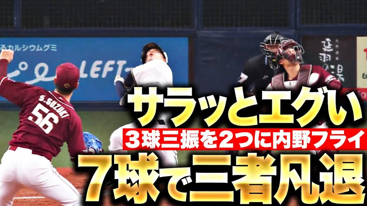 Pacific-League: 【7球で三者凡退】鈴木翔天『サラッとエグい投球…3球三振 → 初球内野フライ → 3球三振』 【7球で三者凡退】鈴木翔天『サラッとエグい投球…3球三振 → 初球内野フライ → 3球三振』