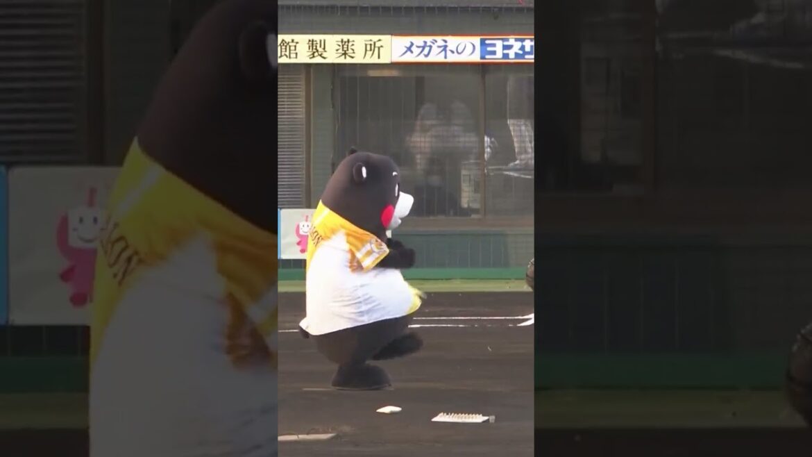 Pacific-League: くまモン始球式「突撃アンダースロー」 #shorts くまモン始球式「突撃アンダースロー」 #shorts