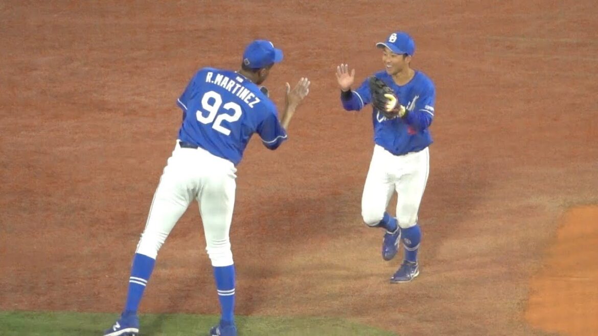 中日首位浮上！田中幹也ガッチリ！ライデルと勝利のハイタッチ！2024/04/09 中日ドラゴンズ ファインプレーでゲームセット