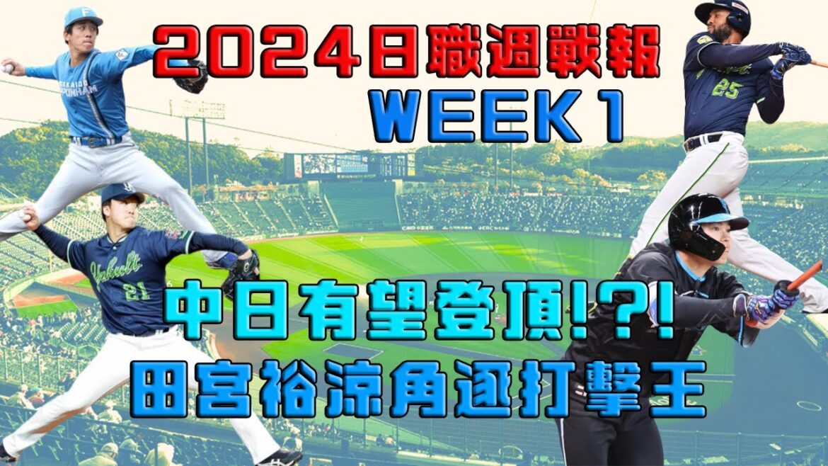 【日本職棒】2024賽季1 ｜ 週戰報系列｜中日有望下週登頂!?｜火腿田宮浴涼大驚奇 有望角逐打擊王!?｜