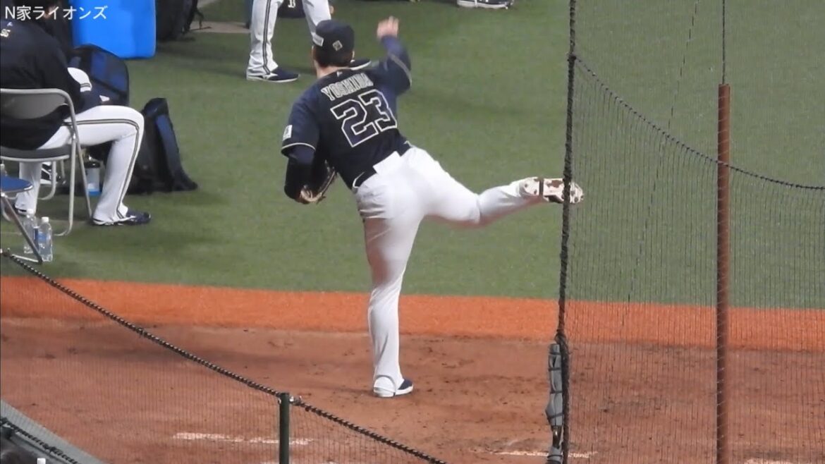 吉田輝星ブルペン投球練習 ピッチングフォーム スロー再生あり 2024/04/03 西武対オリックス【オリックスバファローズ】【ベルーナドーム】