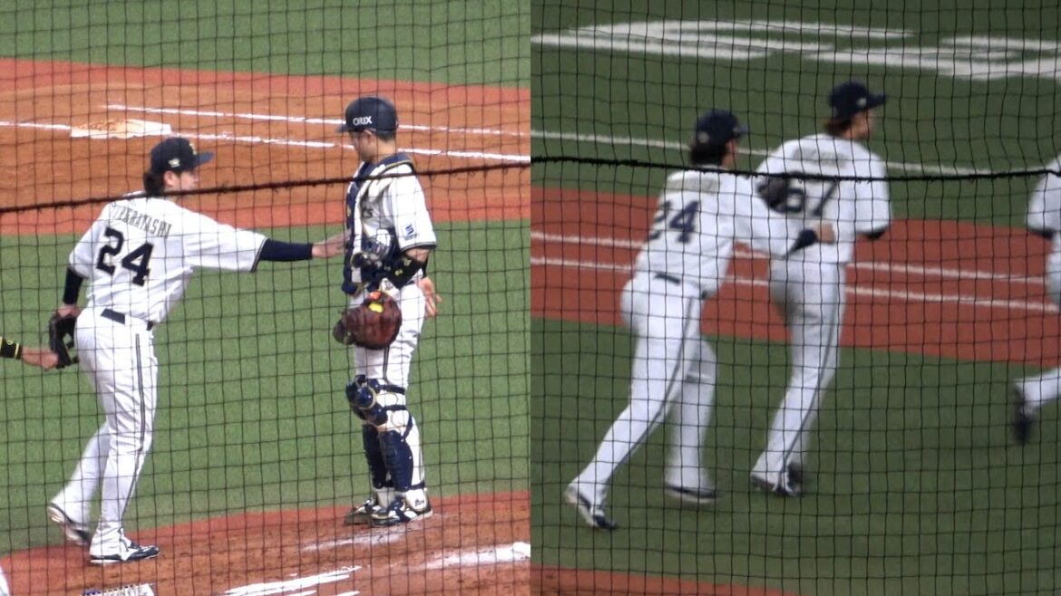 勝利のハイタッチで若月と中川にイジられ反撃する紅林弘太郎