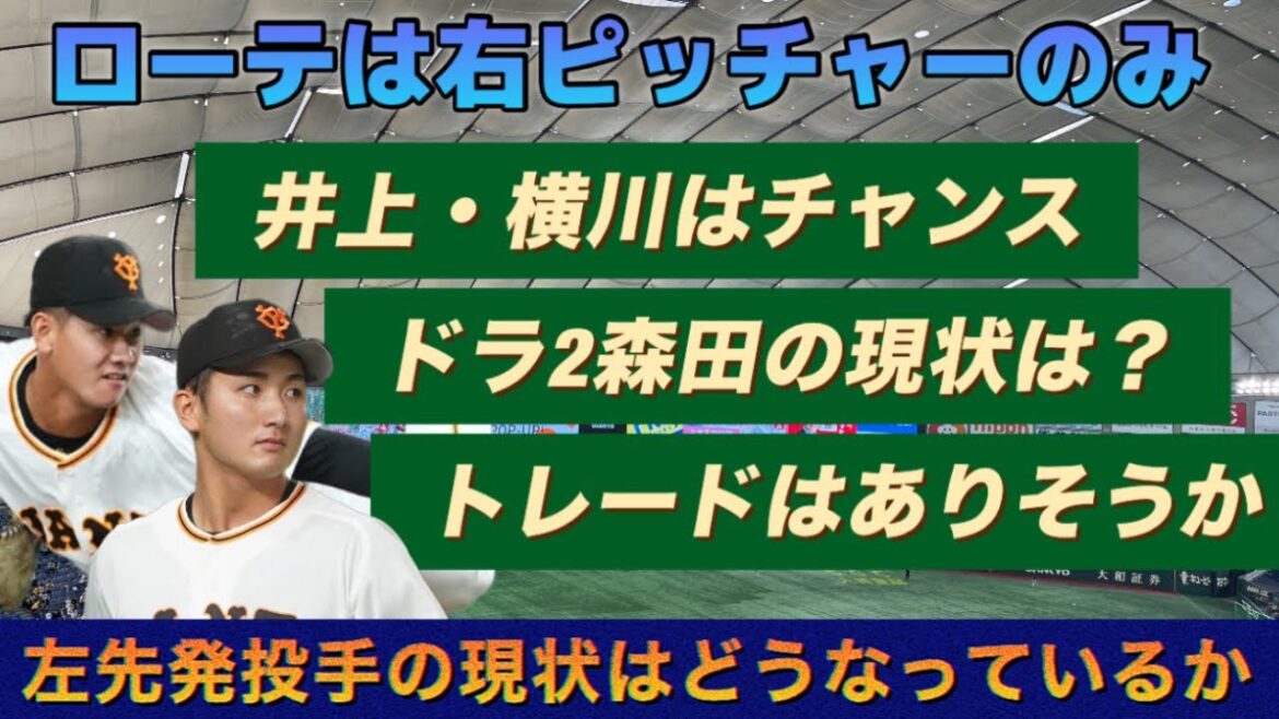【現状】左先発投手候補の足元はどうなっているか。