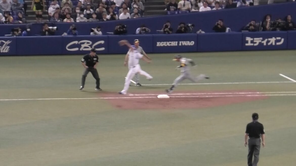 【中日vs阪神】ドラゴンズ2点リードの8回、2アウト2.3塁から近本選手のタイムリーで同点に！2024/04/12