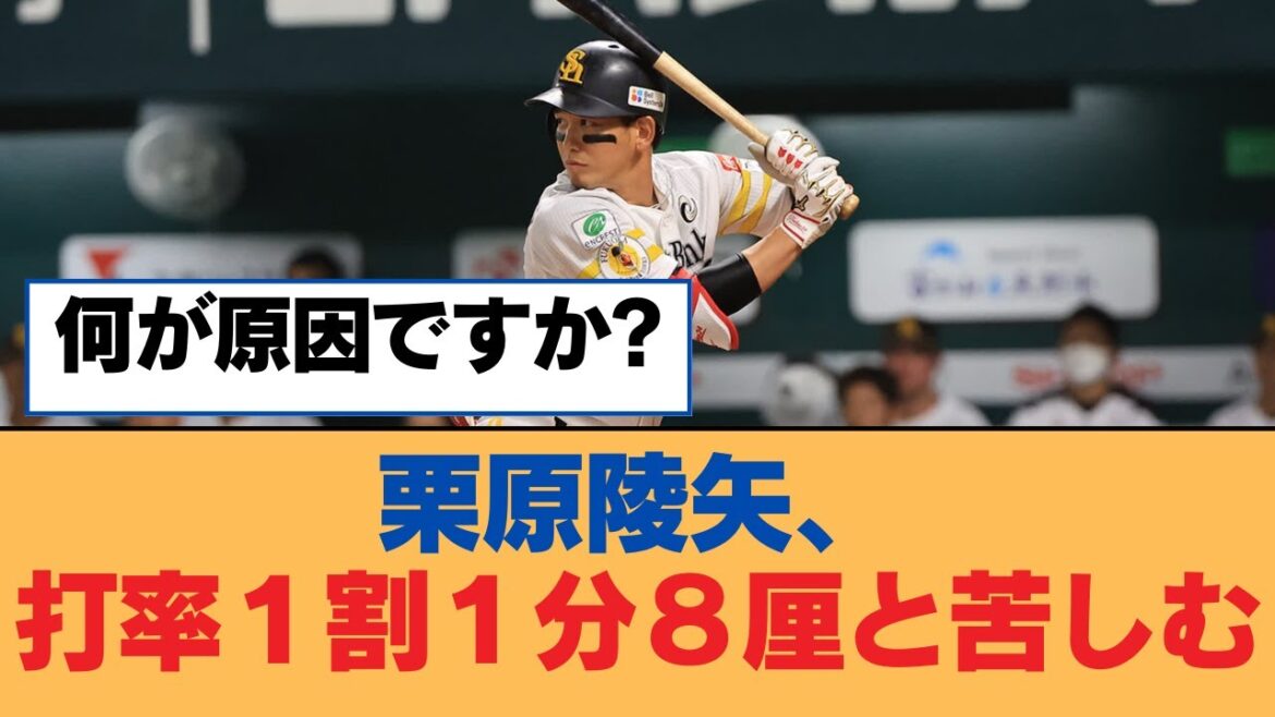 栗原陵矢、打率１割１分８厘と苦しむ【栗原陵矢・福岡ソフトバンクホークス】