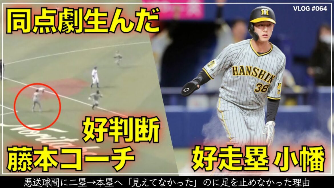 【阪神タイガース】20秒でわかる 同点劇生んだ 藤本コーチの好判断と小幡竜平の好走塁（阪神対中日 第1戦）
