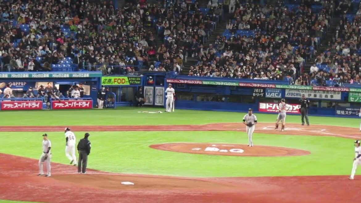 同点ピンチで元同僚 北村拓己を三振にとるバルドナード（ ヤクルトスワローズ対 読売ジャイアンツ2024年4月11日）