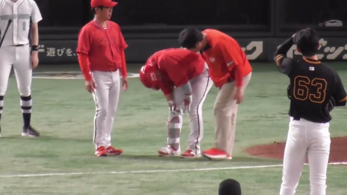 巨人泉投手からデッドボールを受け、かなり痛がる坂倉将吾にカープファンから怒号が飛び交う！2024年4月12日