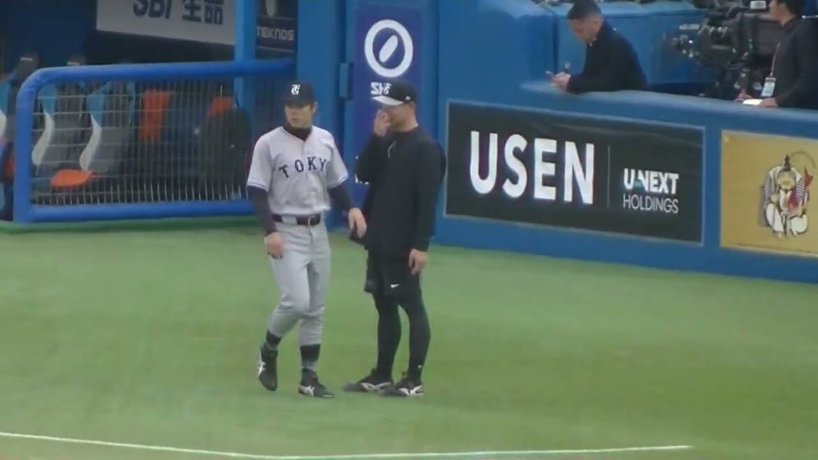 走塁練習 松原聖弥（ヤクルトスワローズ対 読売ジャイアンツ2024年4月11日）