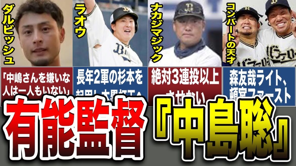 【驚異の采配】オリックス中島聡監督が有能すぎる件