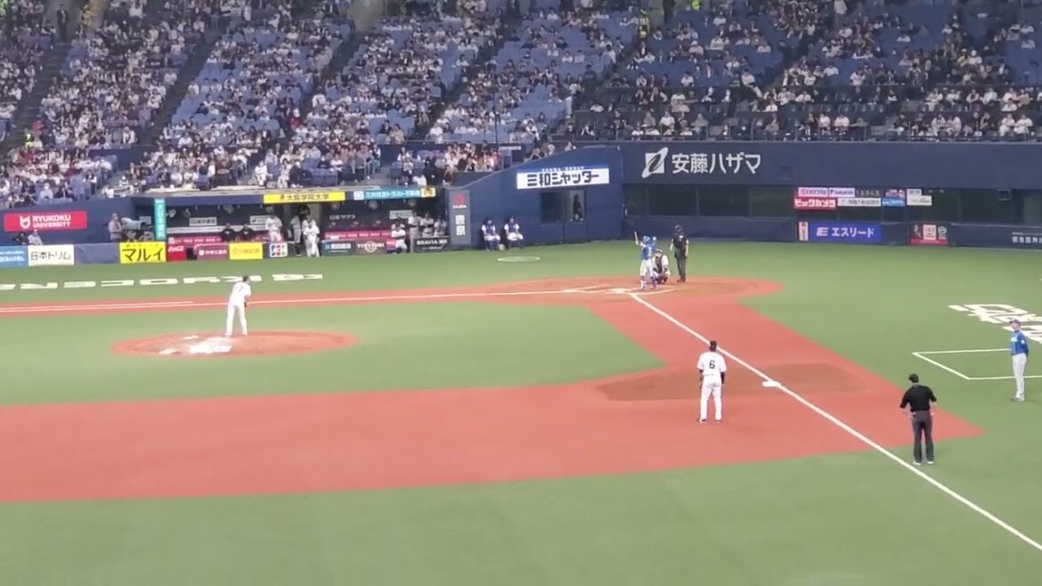 20240412　谷内亮太ｺｰﾁから継承♪【奈良間大己 応援歌】北海道日本ﾊﾑﾌｧｲﾀｰｽﾞ　8回表　新応援歌@京ｾﾗﾄﾞｰﾑ大阪･ﾚﾌﾄ外野下段