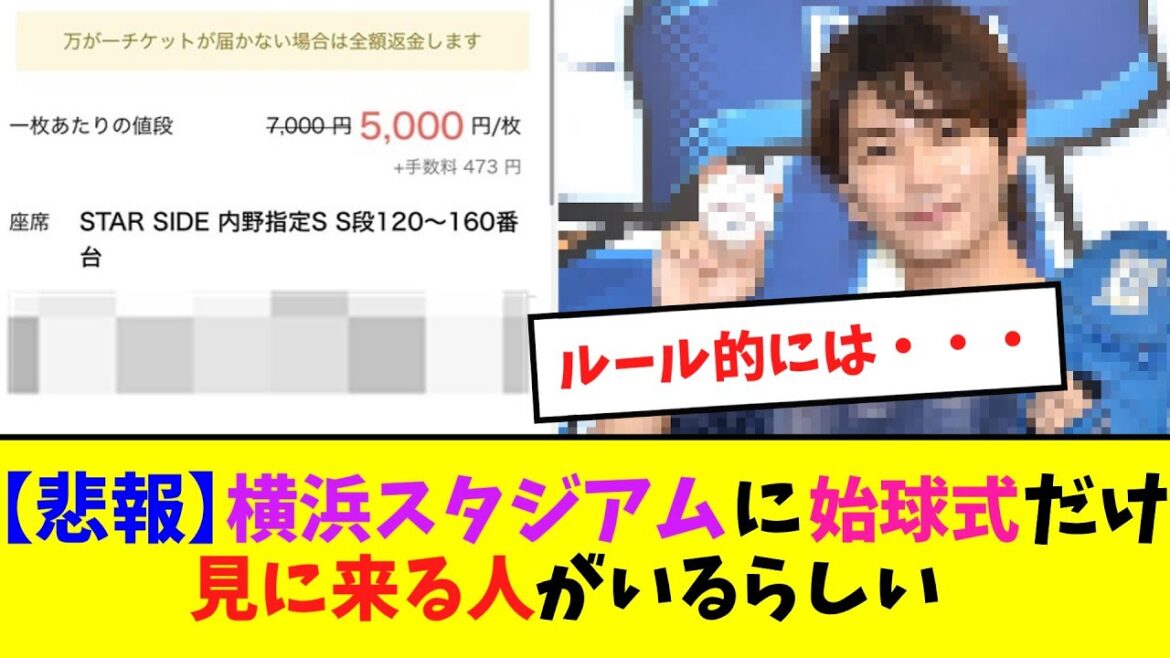 【悲報】横浜スタジアムに始球式だけ見に来る人がいるらしい【ネット反応集】