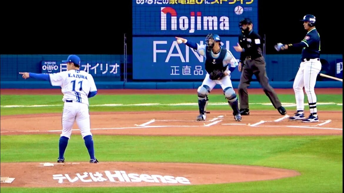 シンクロする4人w 東克樹 山本祐大 オスナ 横浜DeNAベイスターズ 2024/4/12