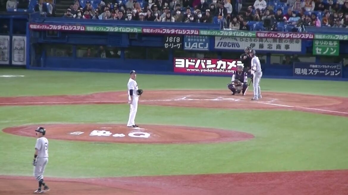 坂本勇人をショートゴロ ゲッツーに打ち取る宮川哲（2024年4月11日 ヤクルトスワローズ 対 読売ジャイアンツ）