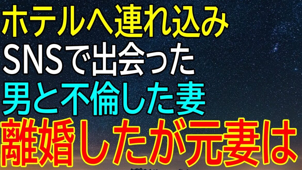 【感動★総集編】SNSで出会った男との不倫！離婚を経ても続く関係、驚愕の真相が明かされる！元妻がホテルへ連れ込まれる、胸糞悪い物語！【修羅場】