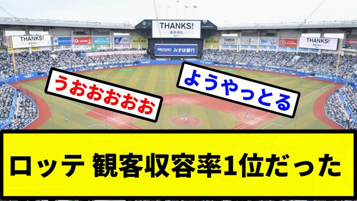 【お前 人気だったな】ロッテ、観客収容率1位だったwwwwwww【プロ野球反応集】【2chスレ】【1分動画】【5chスレ】