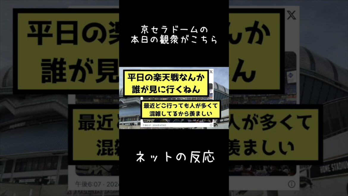 本日の京セラドーム(オリックス対楽天)の観衆がこちら